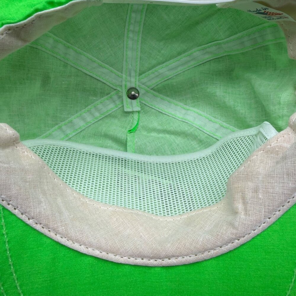 Vintage Vipco Just Do It Hat Cap Snapback Flat Bill Lime Green Made in USA - Picture 9 of 13